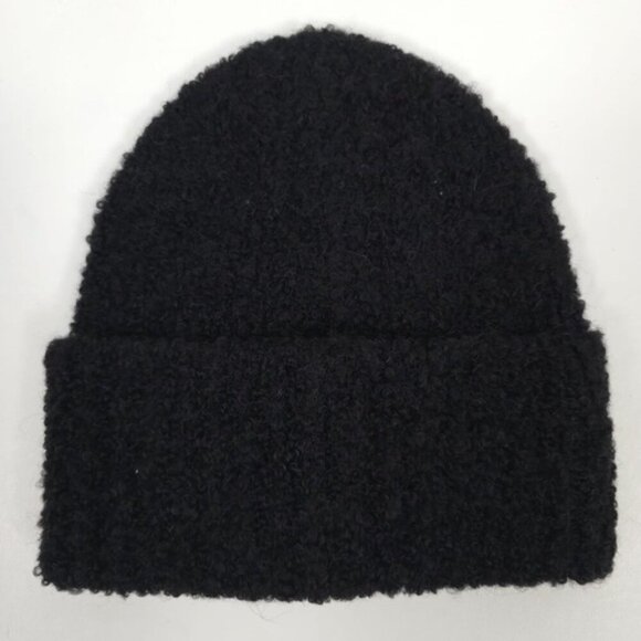 NWT ALL SAINTS WOOL ALPACA Blend Darby‎ Beanie Teddy Black One Size
